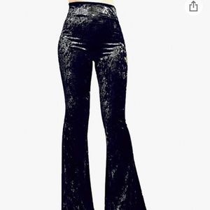 Women’s black velvet bell bottoms